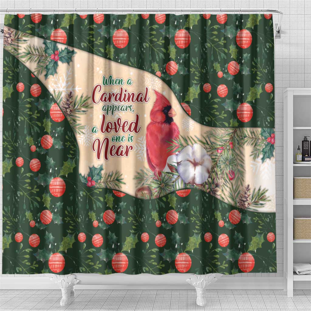 Memorial Cardinal Christmas Shower Curtain When A Cardinal Appears Loved One Is Near - Wonder Print Shop