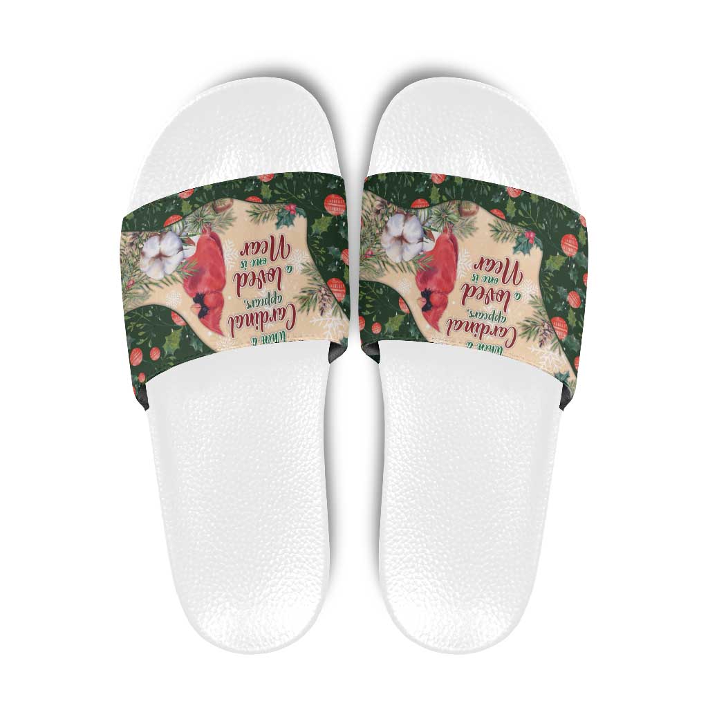 Memorial Cardinal Christmas Slide Sandals When A Cardinal Appears Loved One Is Near - Wonder Print Shop