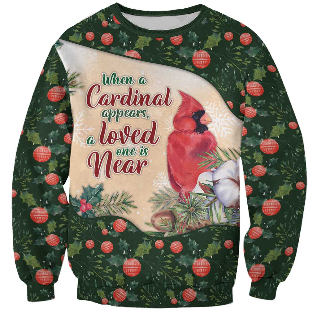 Memorial Cardinal Christmas Sweatshirt When A Cardinal Appears Loved One Is Near - Wonder Print Shop