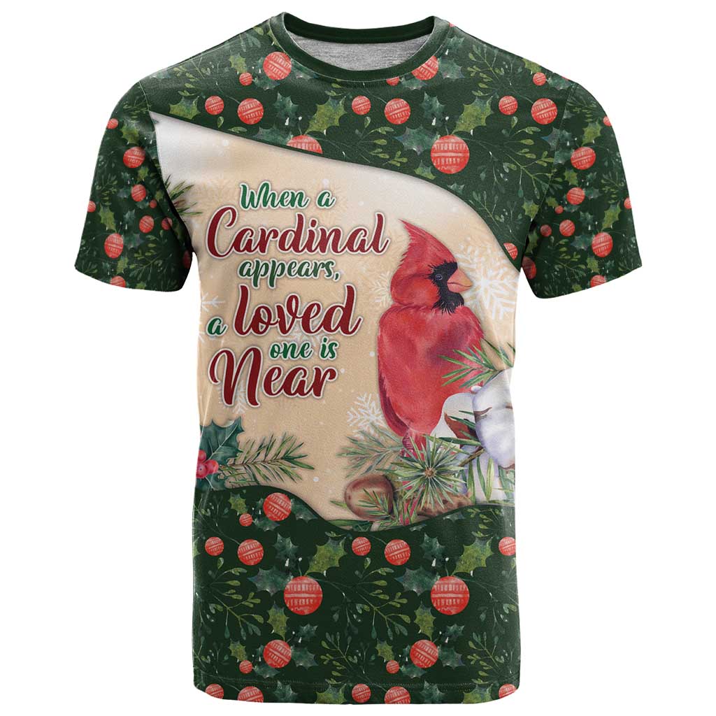 Memorial Cardinal Christmas T Shirt When A Cardinal Appears Loved One Is Near - Wonder Print Shop