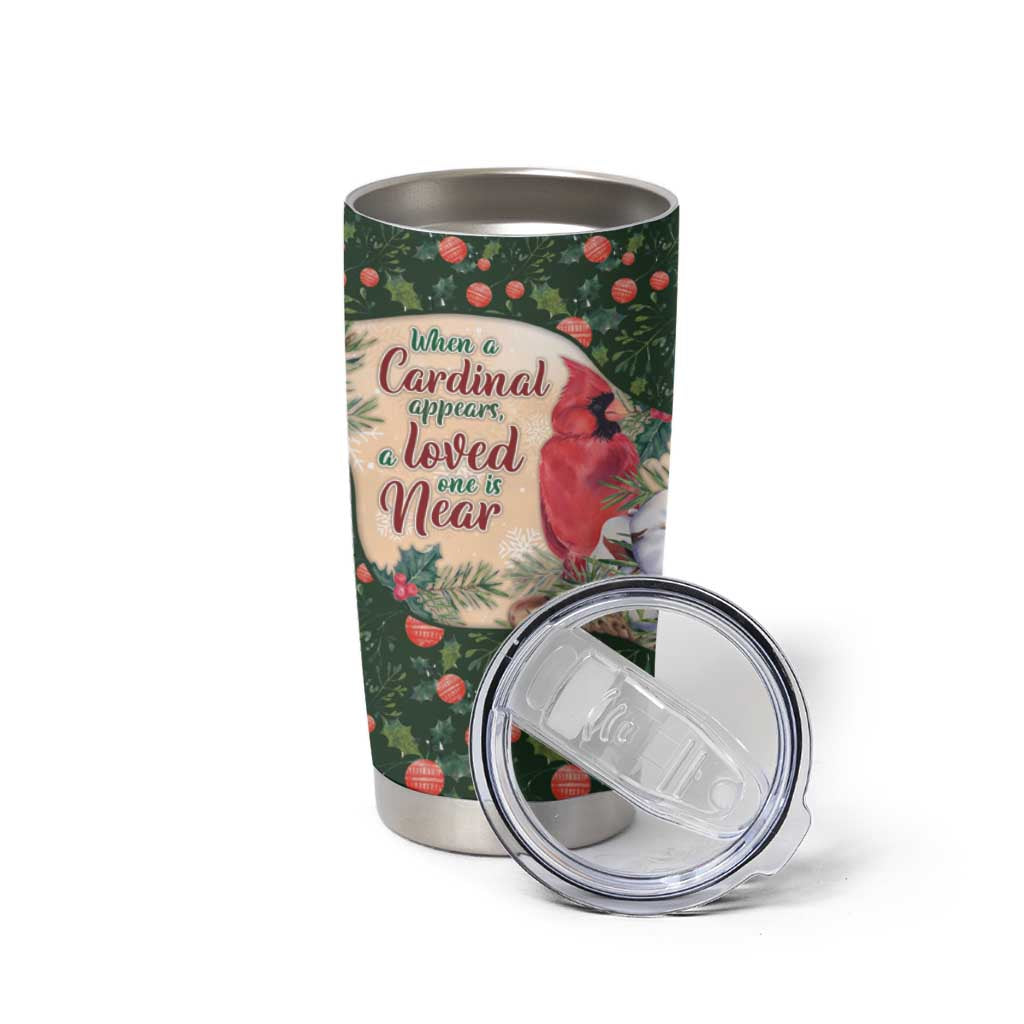 Memorial Cardinal Christmas Tumbler Cup When A Cardinal Appears Loved One Is Near - Wonder Print Shop