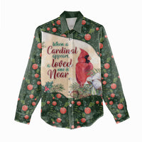 Memorial Cardinal Christmas Women Casual Shirt When A Cardinal Appears Loved One Is Near - Wonder Print Shop
