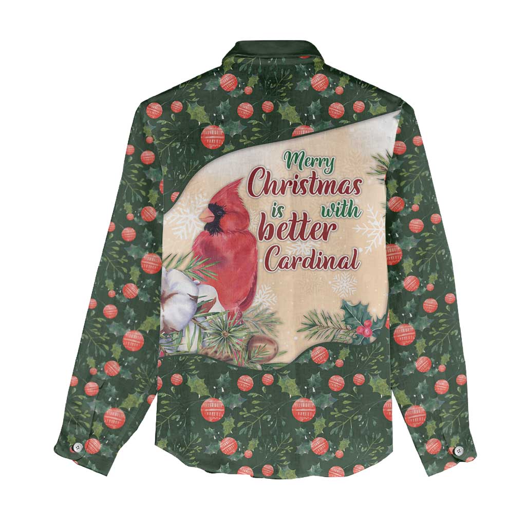 Memorial Cardinal Christmas Women Casual Shirt When A Cardinal Appears Loved One Is Near - Wonder Print Shop