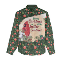 Memorial Cardinal Christmas Women Casual Shirt When A Cardinal Appears Loved One Is Near - Wonder Print Shop