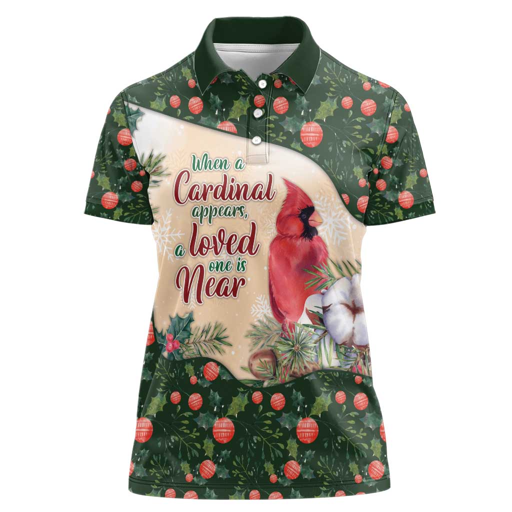 Memorial Cardinal Christmas Women Polo Shirt When A Cardinal Appears Loved One Is Near - Wonder Print Shop