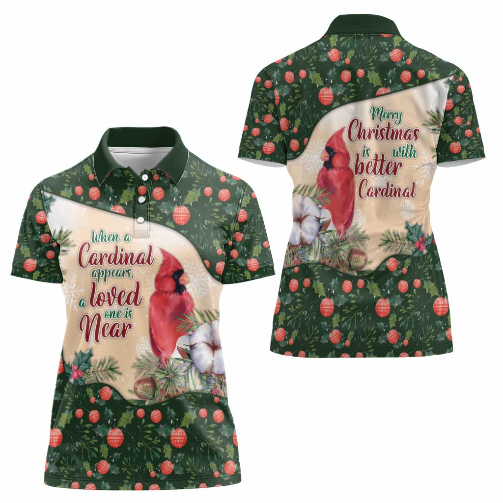 Memorial Cardinal Christmas Women Polo Shirt When A Cardinal Appears Loved One Is Near - Wonder Print Shop