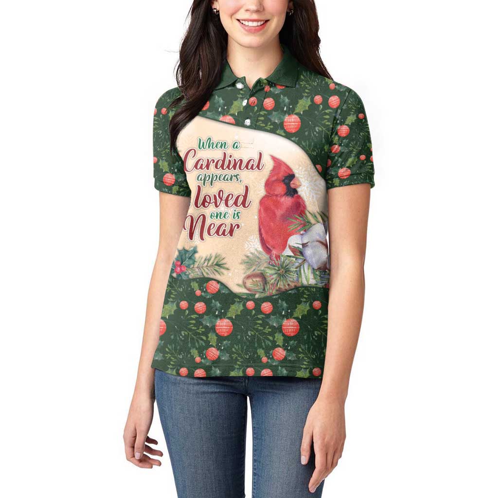 Memorial Cardinal Christmas Women Polo Shirt When A Cardinal Appears Loved One Is Near - Wonder Print Shop