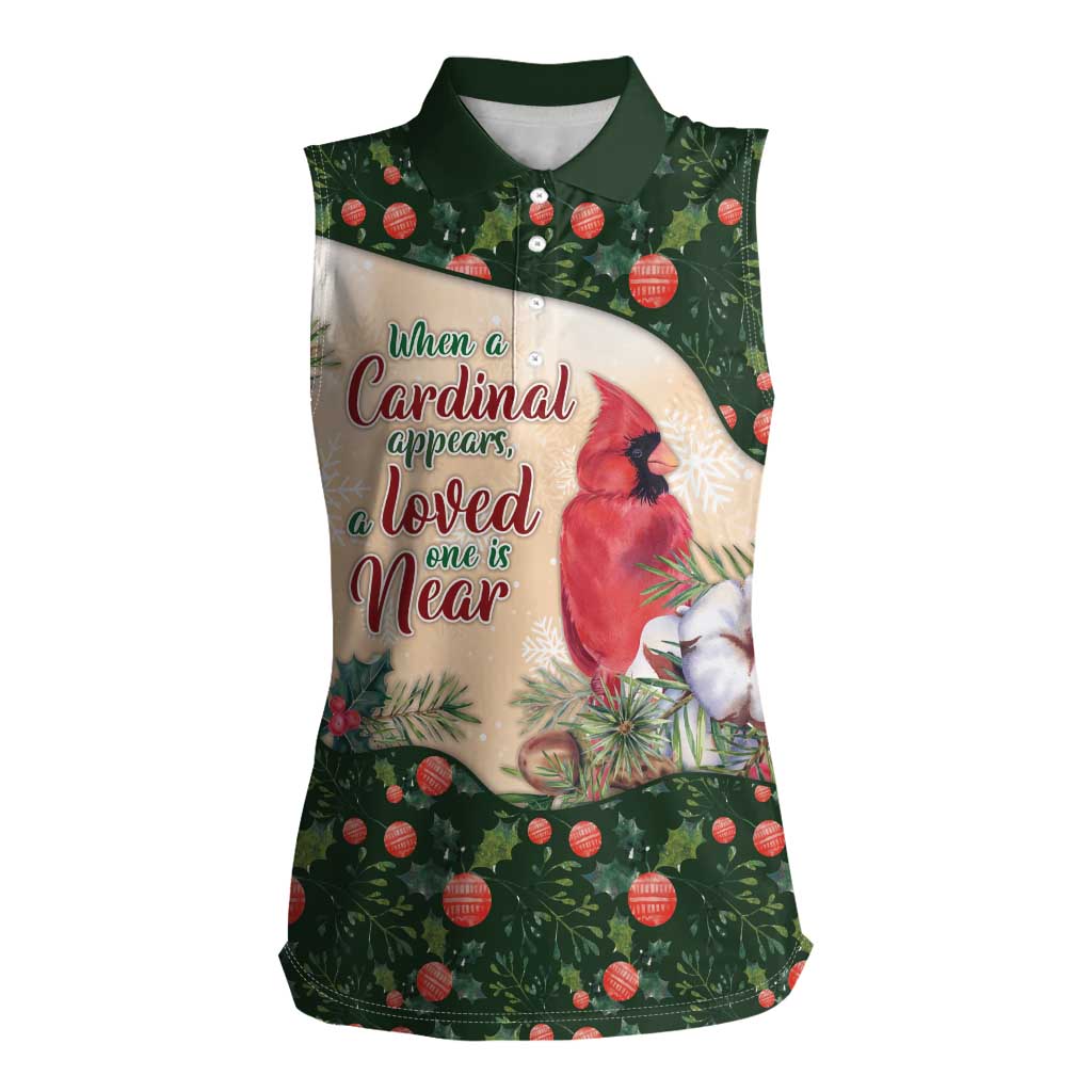 Memorial Cardinal Christmas Women Sleeveless Polo Shirt When A Cardinal Appears Loved One Is Near - Wonder Print Shop