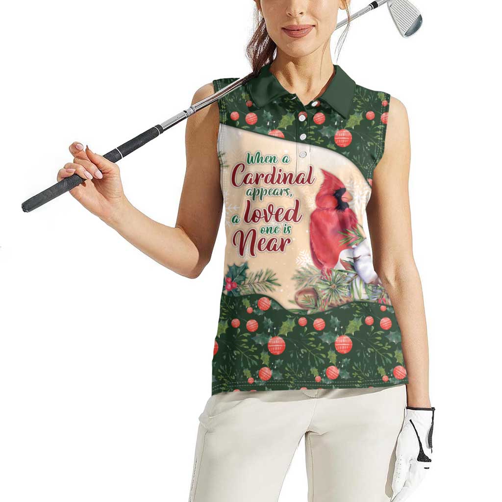 Memorial Cardinal Christmas Women Sleeveless Polo Shirt When A Cardinal Appears Loved One Is Near - Wonder Print Shop