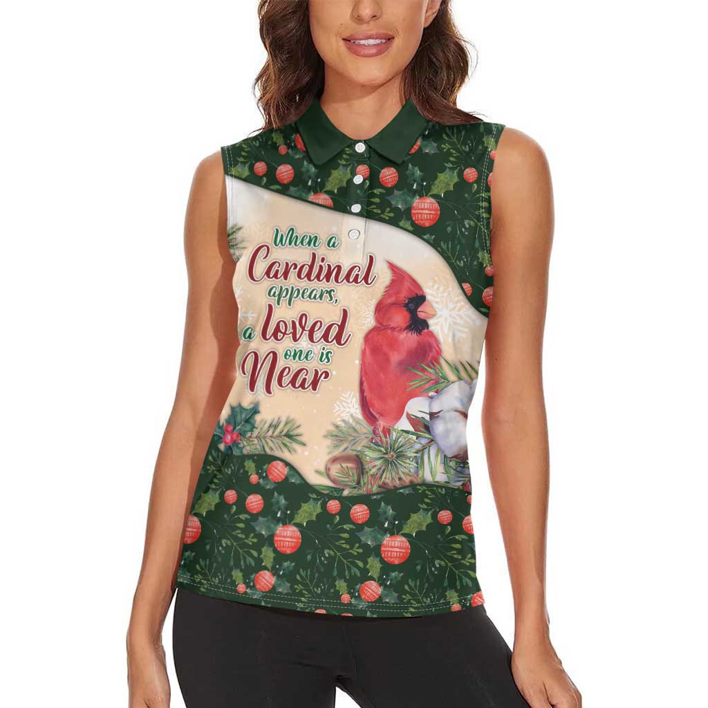 Memorial Cardinal Christmas Women Sleeveless Polo Shirt When A Cardinal Appears Loved One Is Near - Wonder Print Shop