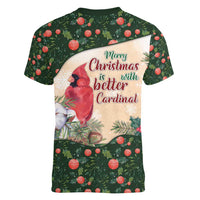 Memorial Cardinal Christmas Women V-Neck T-Shirt When A Cardinal Appears Loved One Is Near - Wonder Print Shop