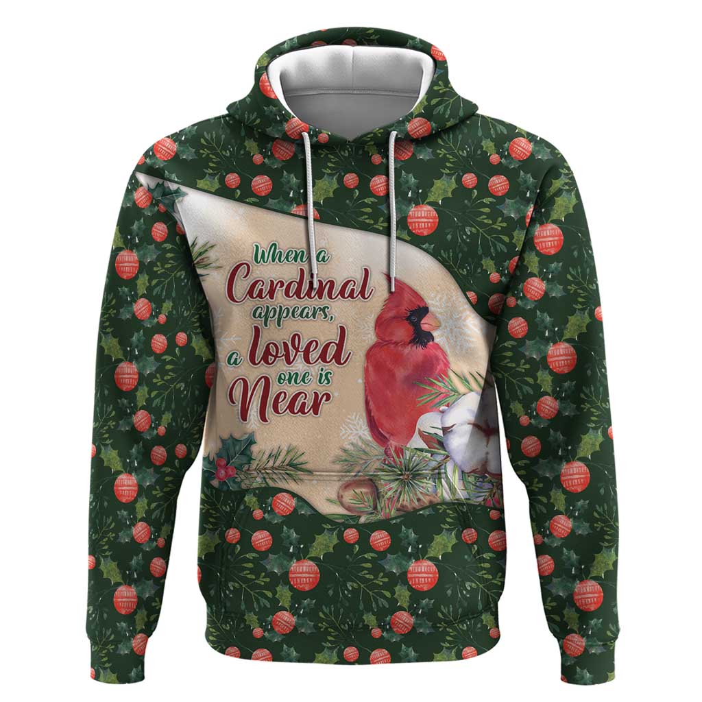 Memorial Cardinal Christmas Zip Hoodie When A Cardinal Appears Loved One Is Near - Wonder Print Shop