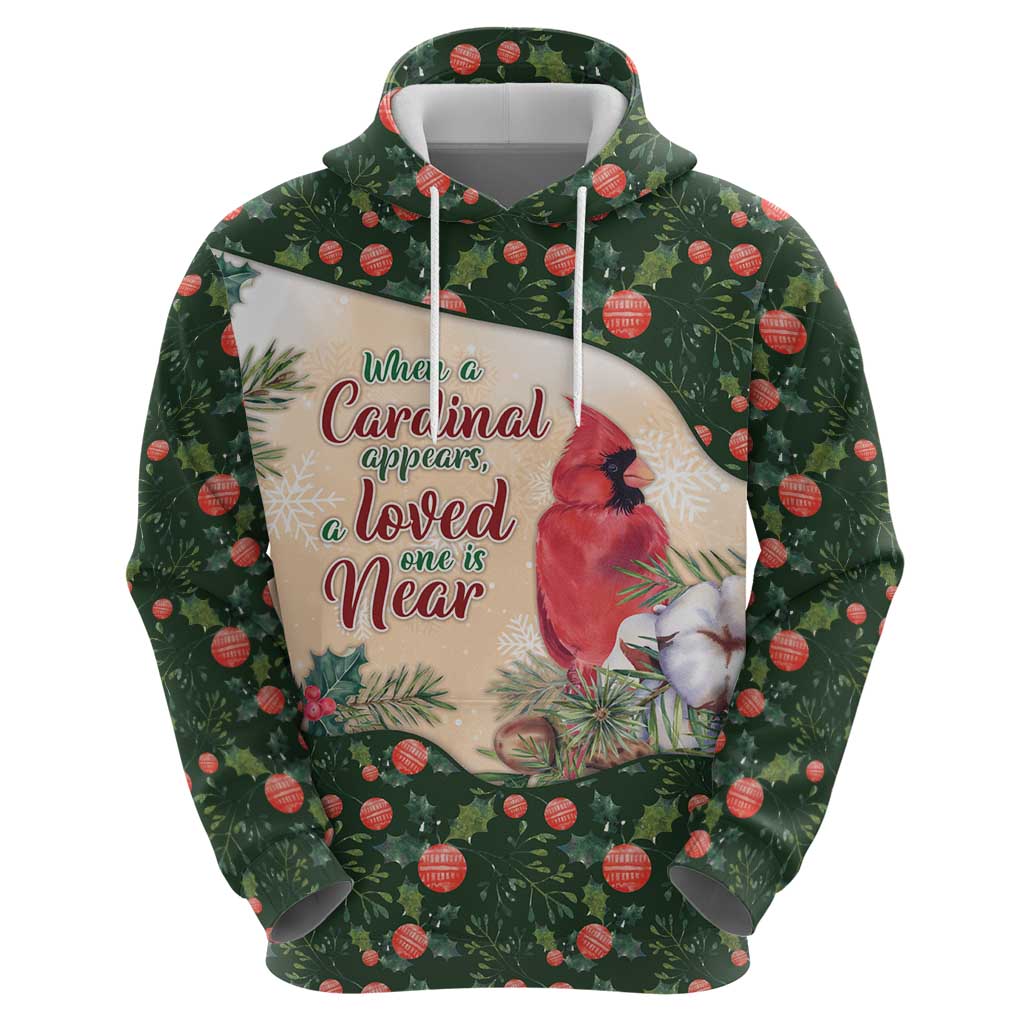 Memorial Cardinal Christmas Zip Hoodie When A Cardinal Appears Loved One Is Near - Wonder Print Shop