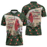 Memorial Cardinal Christmas Zipper Polo Shirt When A Cardinal Appears Loved One Is Near - Wonder Print Shop