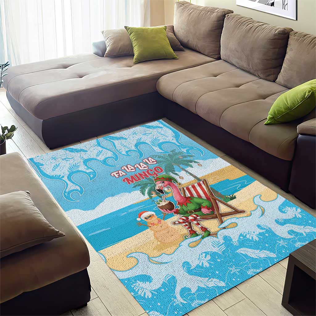 Christmas In July Area Rug I Am The Flamingo Elf - Wonder Print Shop