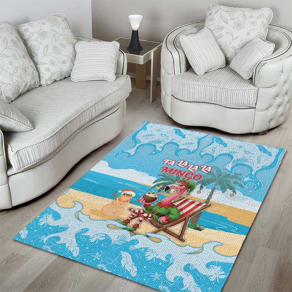 Christmas In July Area Rug I Am The Flamingo Elf - Wonder Print Shop