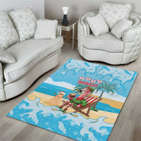 Christmas In July Area Rug I Am The Flamingo Elf - Wonder Print Shop