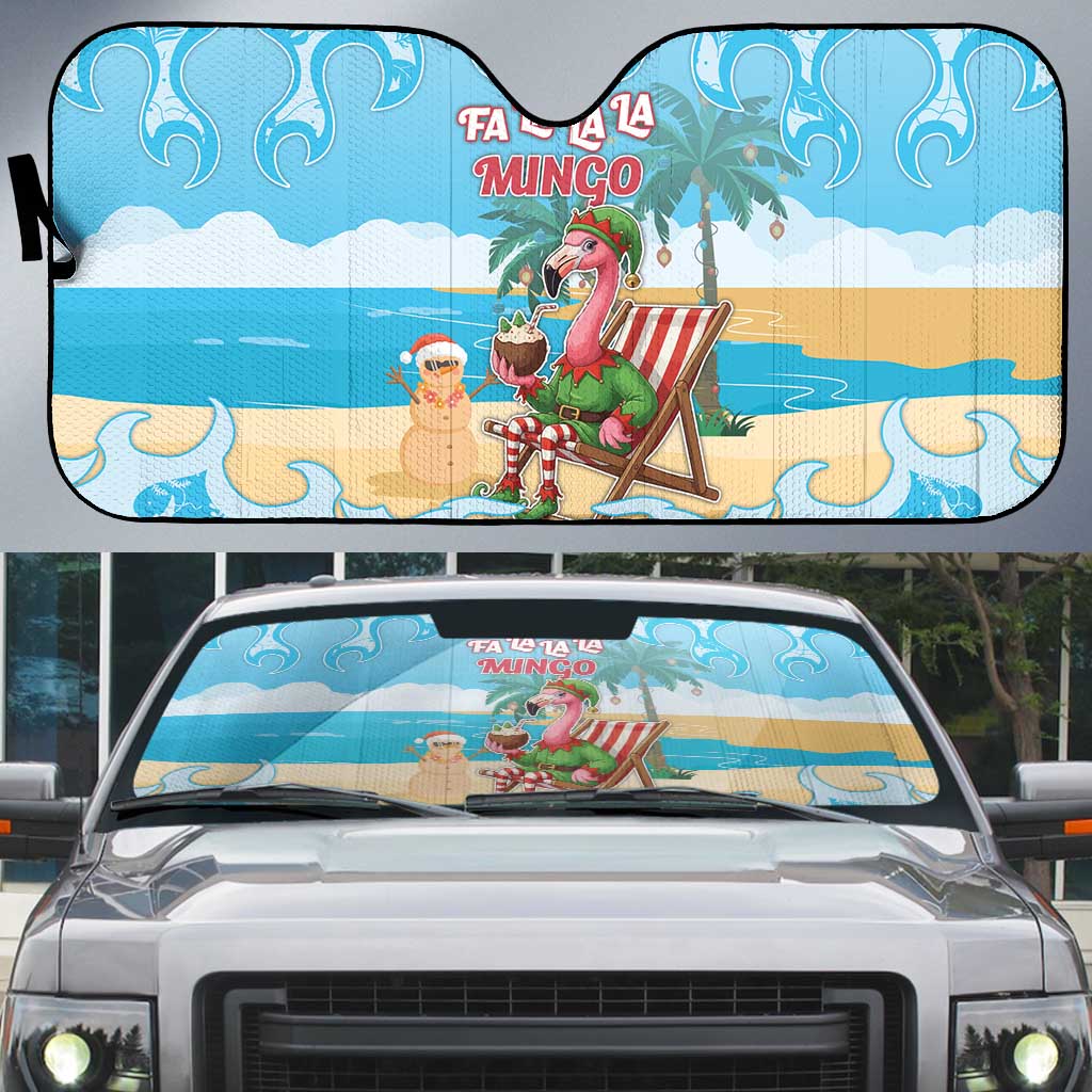 Christmas In July Auto Sun Shade I Am The Flamingo Elf - Wonder Print Shop