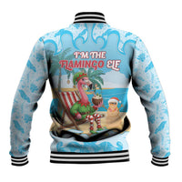 Christmas In July Baseball Jacket I Am The Flamingo Elf - Wonder Print Shop