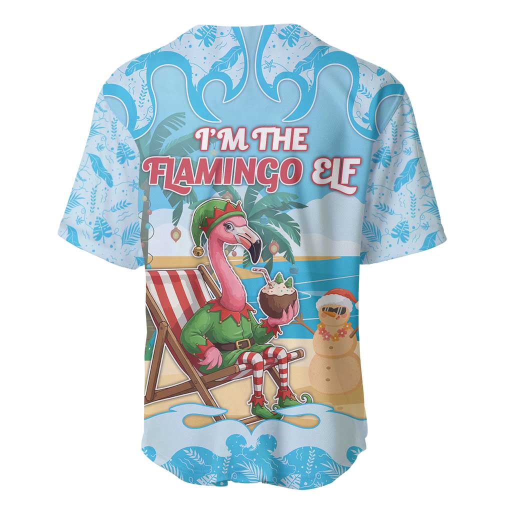 Christmas In July Baseball Jersey I Am The Flamingo Elf - Wonder Print Shop