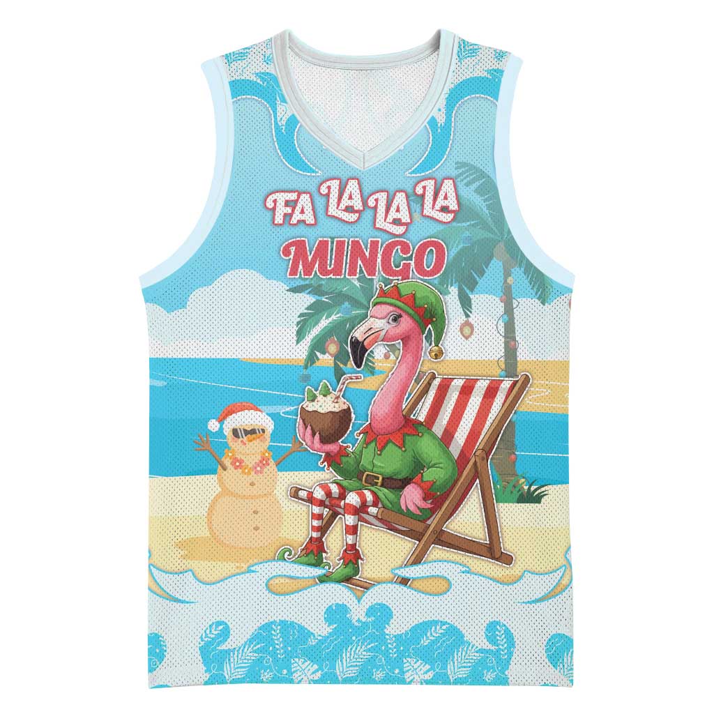 Christmas In July Basketball Jersey I Am The Flamingo Elf - Wonder Print Shop