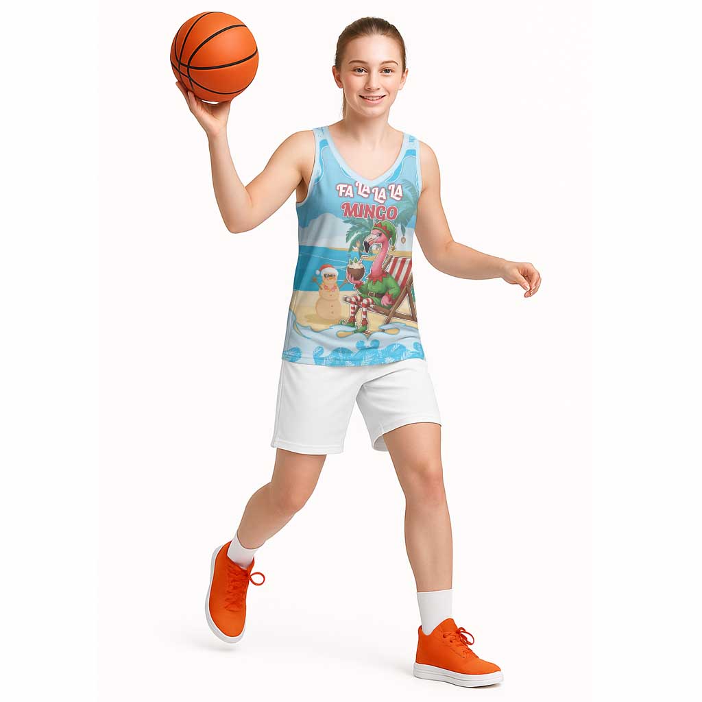 Christmas In July Basketball Jersey I Am The Flamingo Elf - Wonder Print Shop