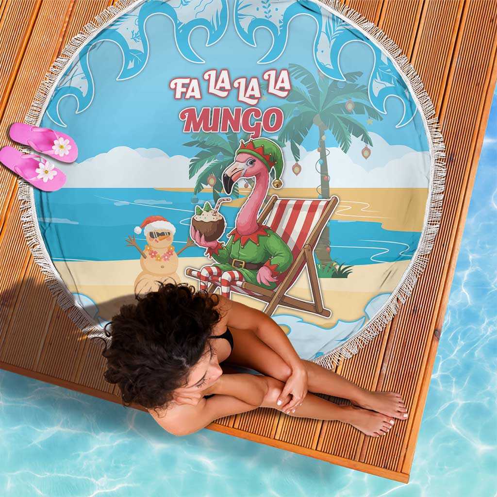 Christmas In July Beach Blanket I Am The Flamingo Elf - Wonder Print Shop