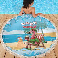 Christmas In July Beach Blanket I Am The Flamingo Elf - Wonder Print Shop