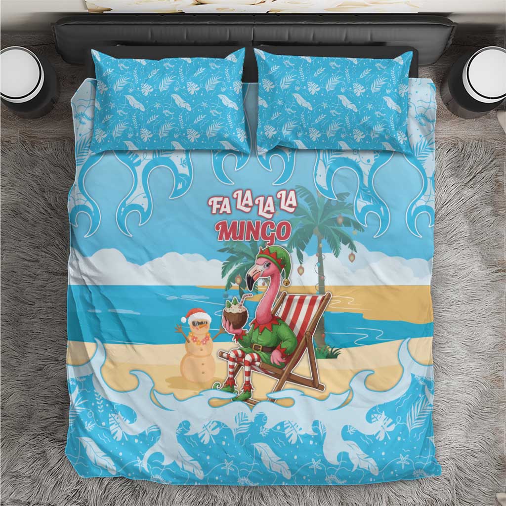 Christmas In July Bedding Set I Am The Flamingo Elf - Wonder Print Shop