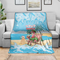 Christmas In July Blanket I Am The Flamingo Elf - Wonder Print Shop