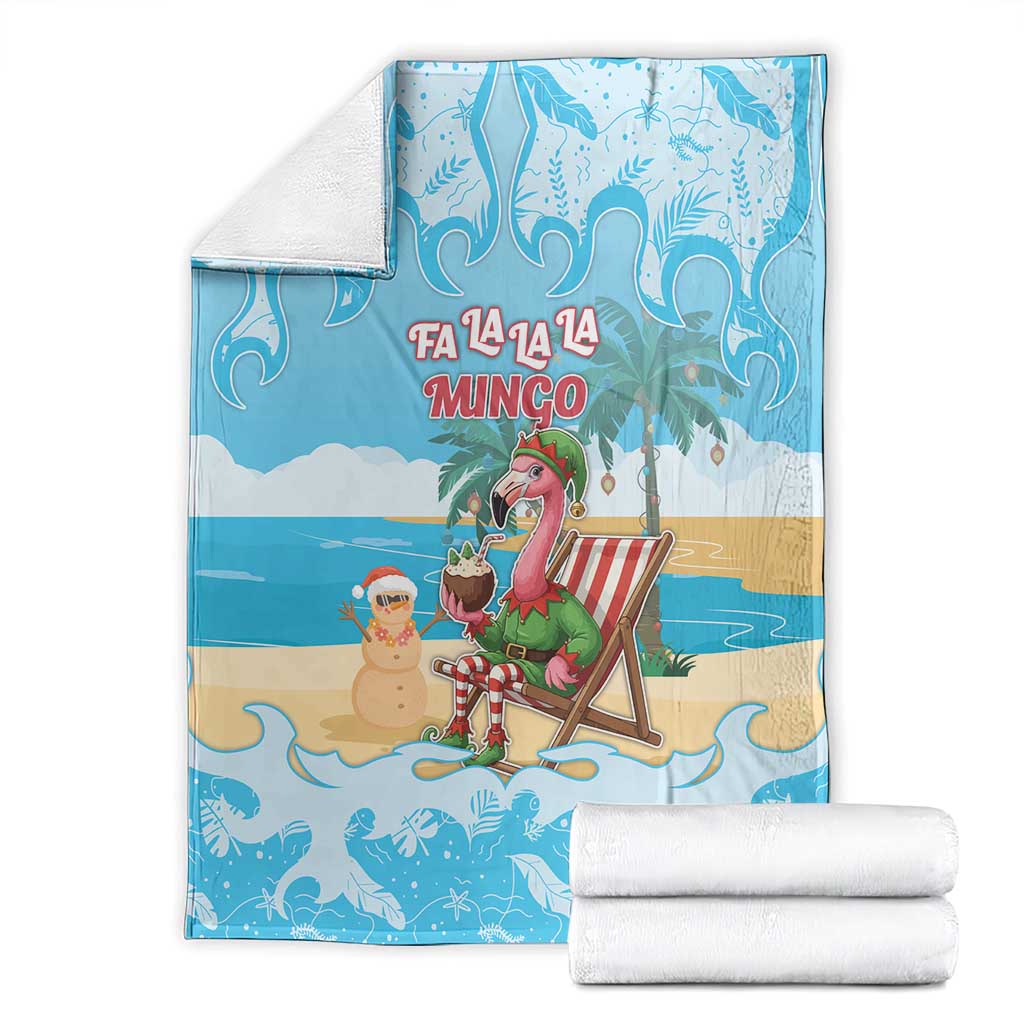 Christmas In July Blanket I Am The Flamingo Elf - Wonder Print Shop