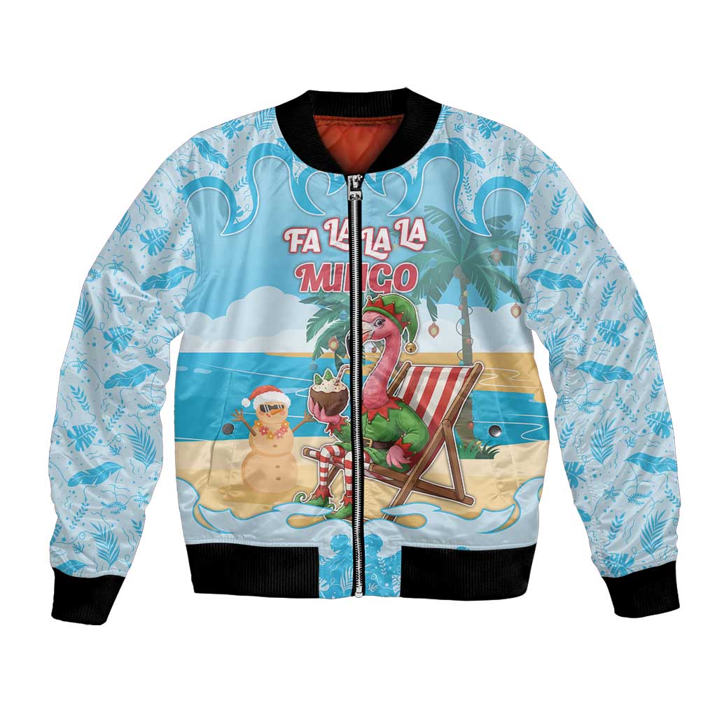 Christmas In July Bomber Jacket I Am The Flamingo Elf - Wonder Print Shop