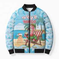 Christmas In July Bomber Puffer Jacket I Am The Flamingo Elf - Wonder Print Shop