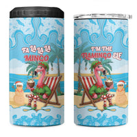 Christmas In July 4 in 1 Can Cooler Tumbler I Am The Flamingo Elf - Wonder Print Shop