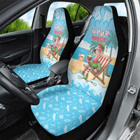 Christmas In July Car Seat Cover I Am The Flamingo Elf - Wonder Print Shop