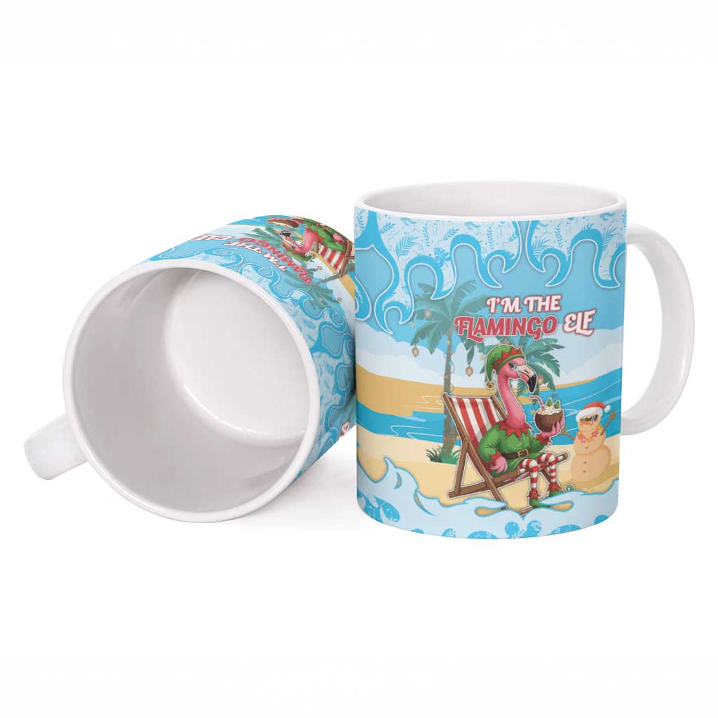 Christmas In July Ceramic Mug I Am The Flamingo Elf - Wonder Print Shop
