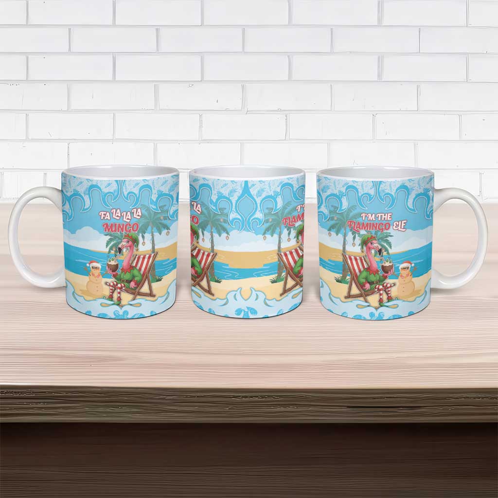 Christmas In July Ceramic Mug I Am The Flamingo Elf - Wonder Print Shop