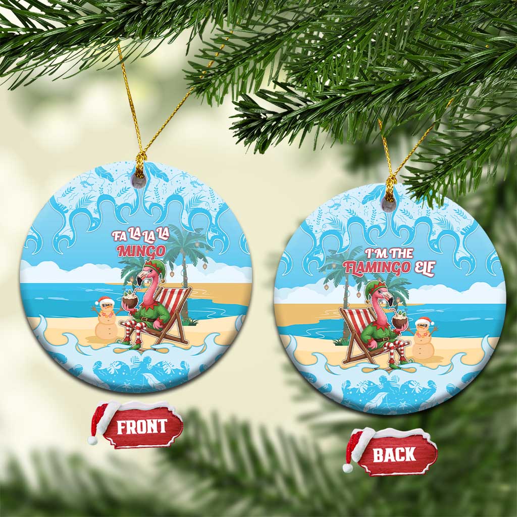Christmas In July Ceramic Ornament I Am The Flamingo Elf - Wonder Print Shop