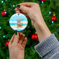 Christmas In July Ceramic Ornament I Am The Flamingo Elf - Wonder Print Shop