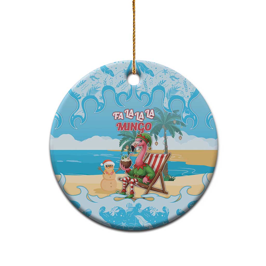 Christmas In July Ceramic Ornament I Am The Flamingo Elf - Wonder Print Shop