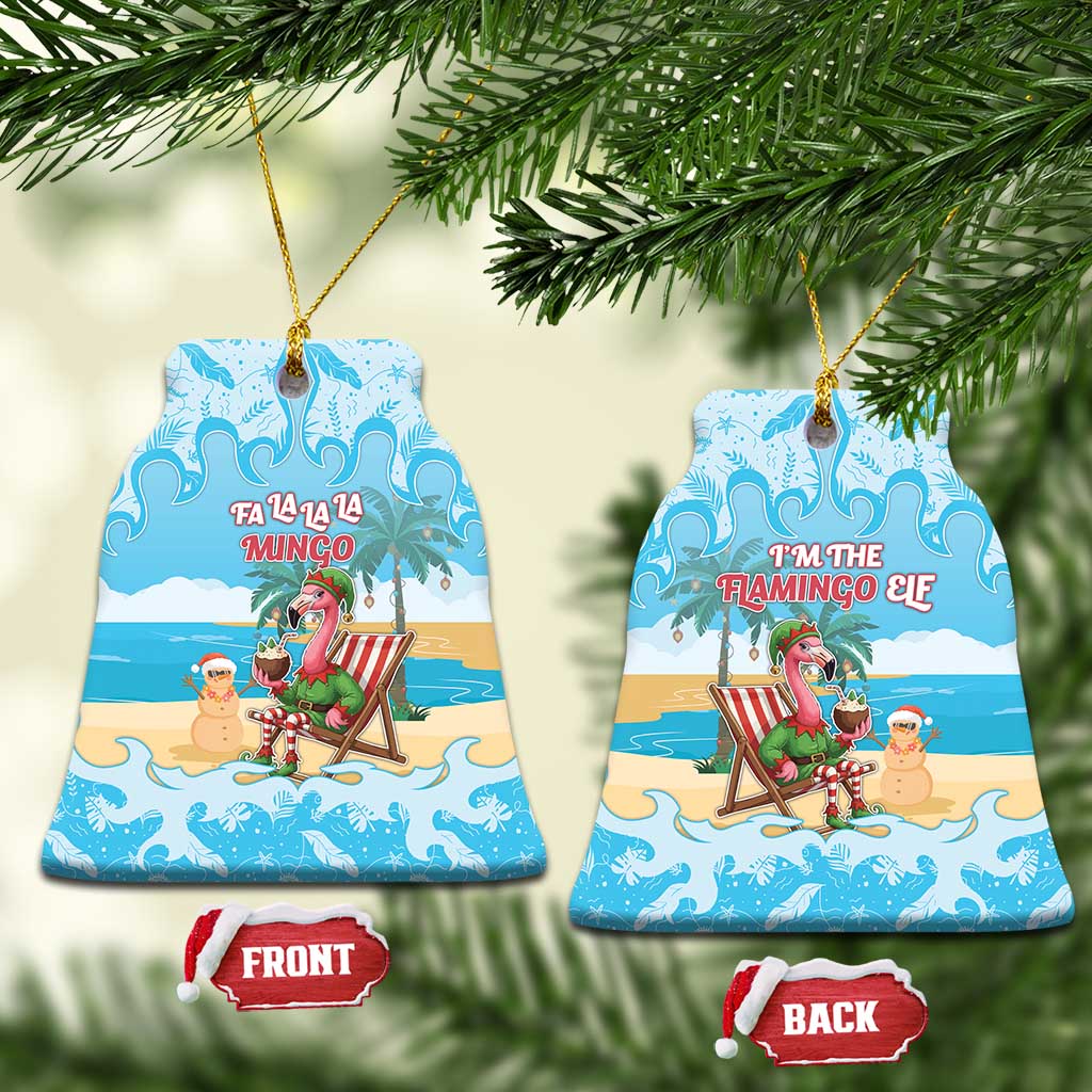 Christmas In July Ceramic Ornament I Am The Flamingo Elf - Wonder Print Shop
