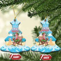 Christmas In July Ceramic Ornament I Am The Flamingo Elf - Wonder Print Shop