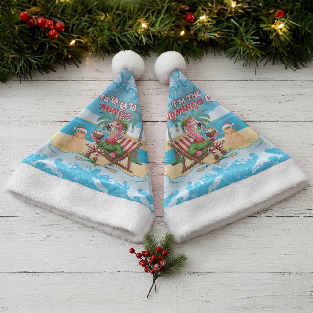 Christmas In July Christmas Santa Hat I Am The Flamingo Elf - Wonder Print Shop