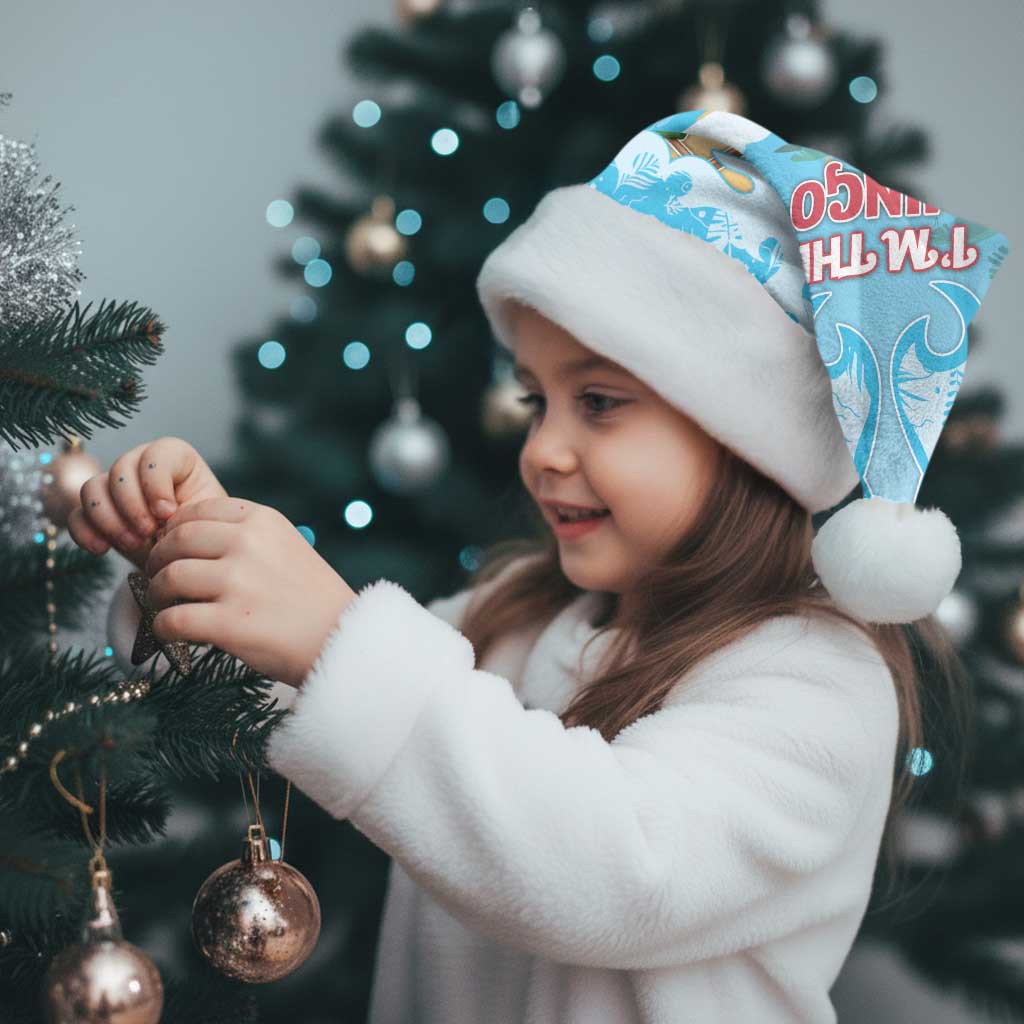 Christmas In July Christmas Santa Hat I Am The Flamingo Elf - Wonder Print Shop