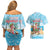 Christmas In July Couples Matching Off Shoulder Short Dress and Hawaiian Shirt I Am The Flamingo Elf - Wonder Print Shop
