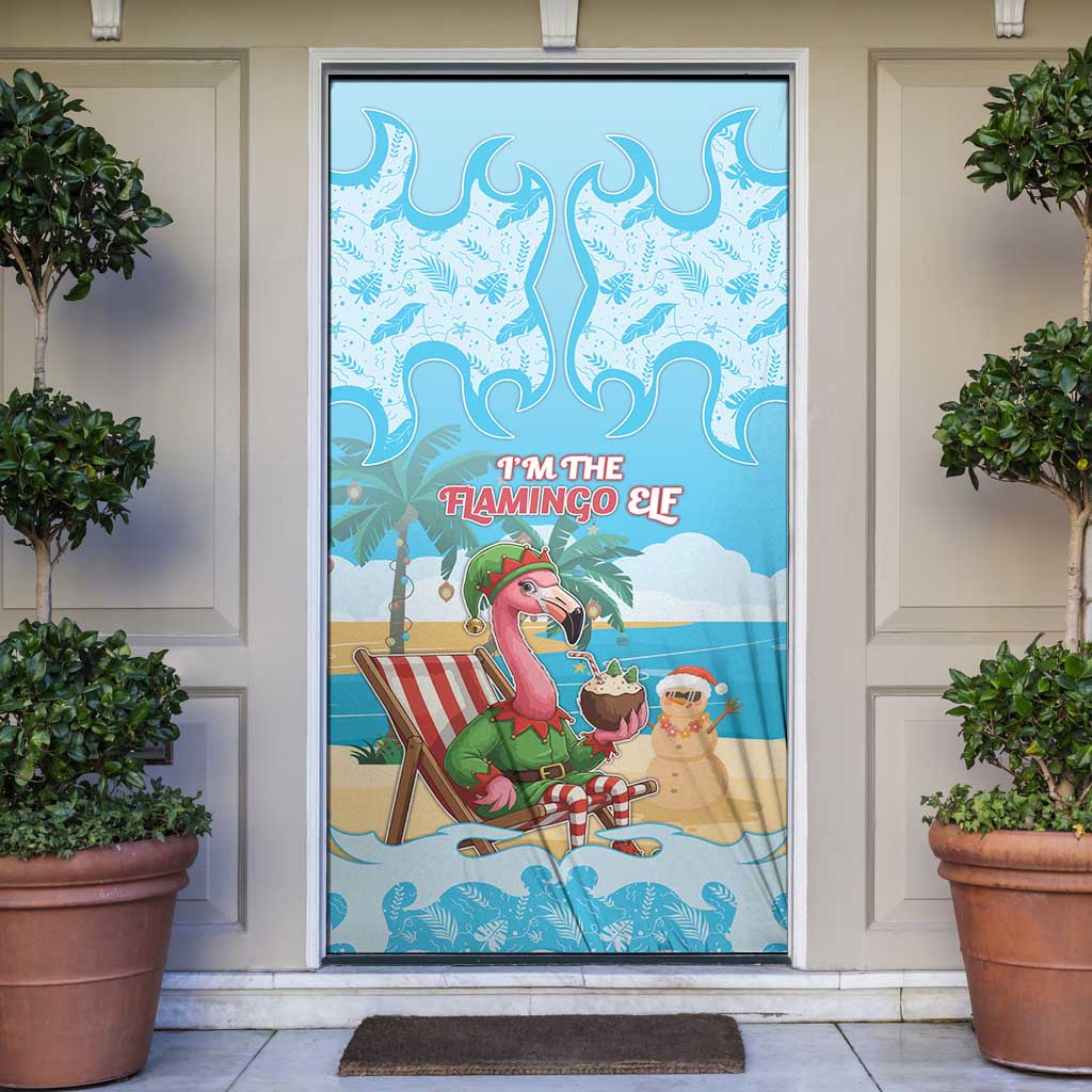 Christmas In July Door Cover I Am The Flamingo Elf - Wonder Print Shop