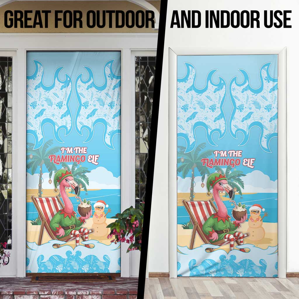 Christmas In July Door Cover I Am The Flamingo Elf - Wonder Print Shop