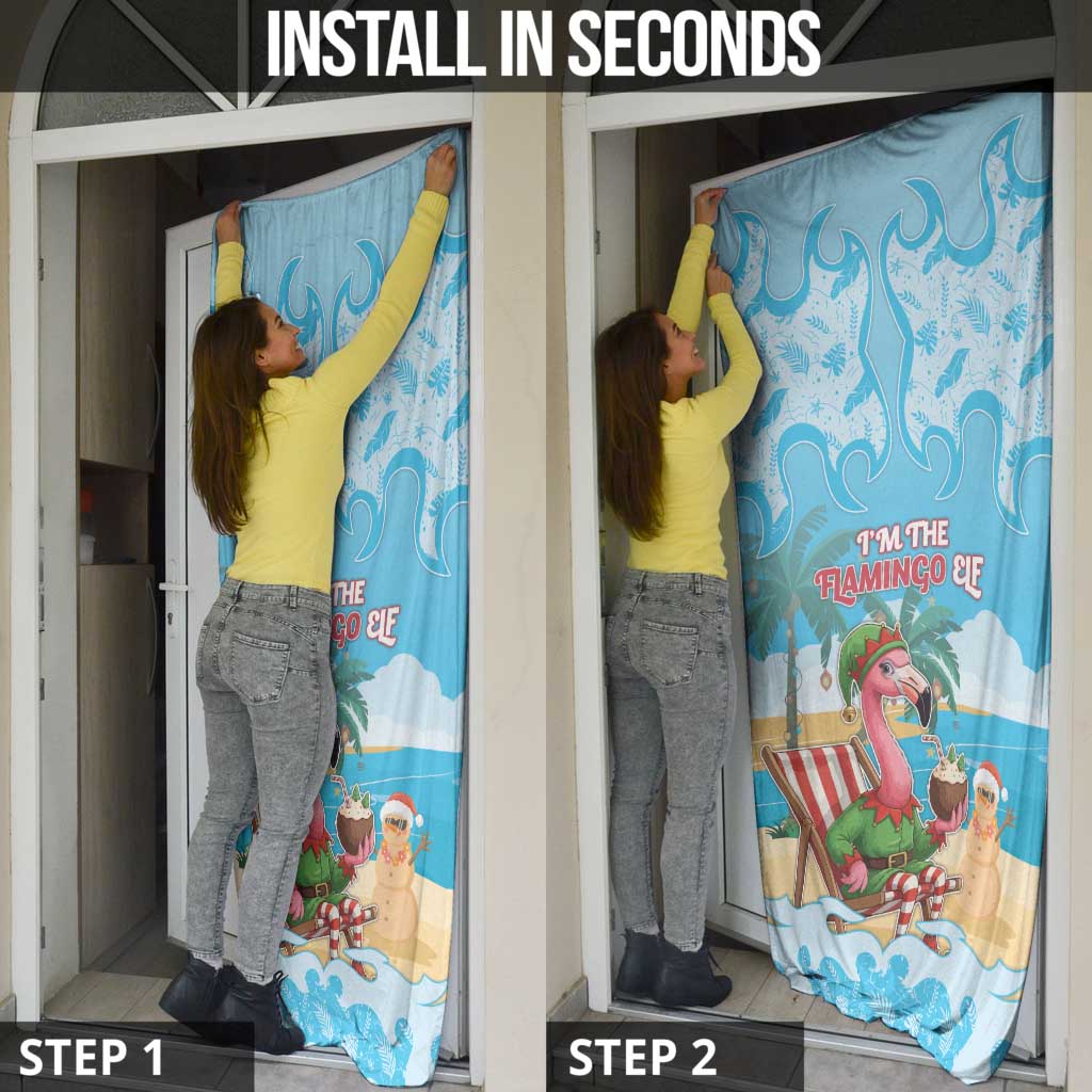 Christmas In July Door Cover I Am The Flamingo Elf - Wonder Print Shop