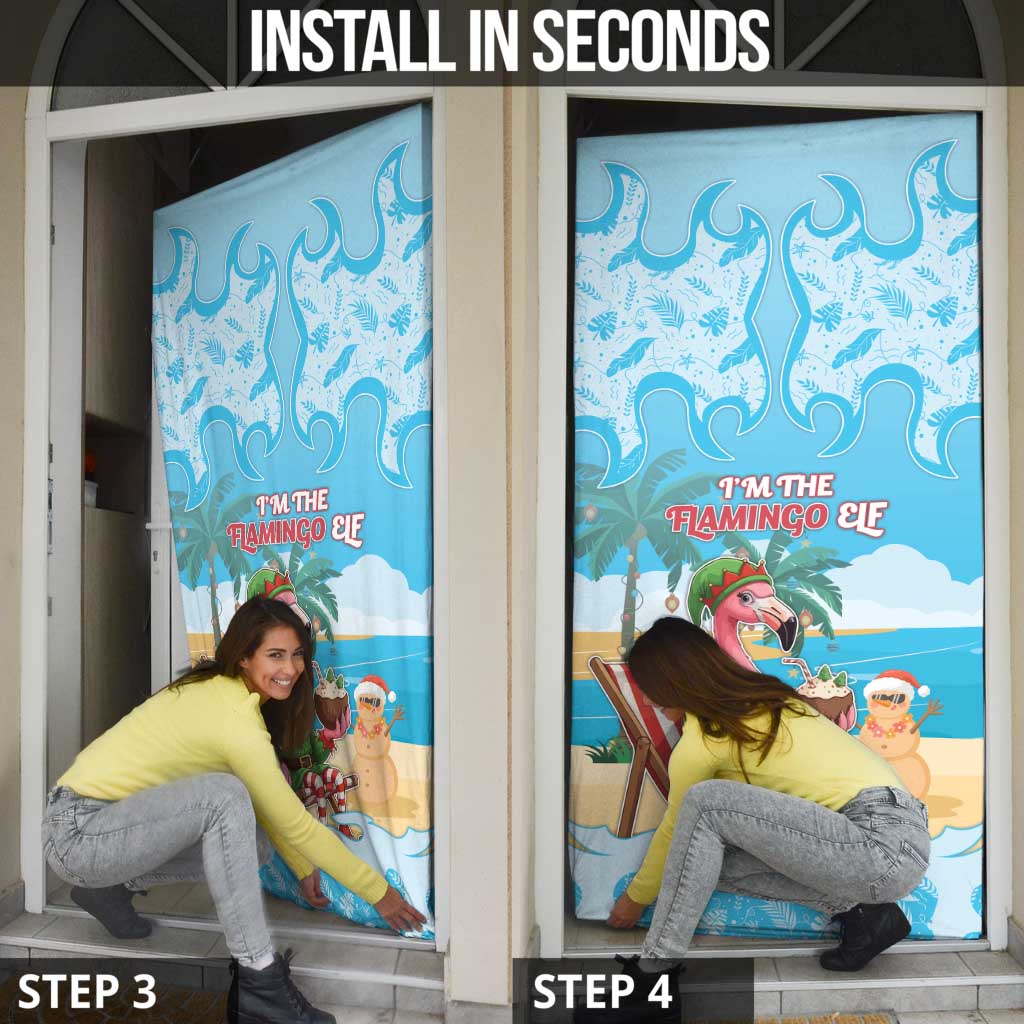 Christmas In July Door Cover I Am The Flamingo Elf - Wonder Print Shop