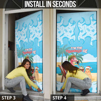 Christmas In July Door Cover I Am The Flamingo Elf - Wonder Print Shop